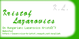 kristof lazarovics business card